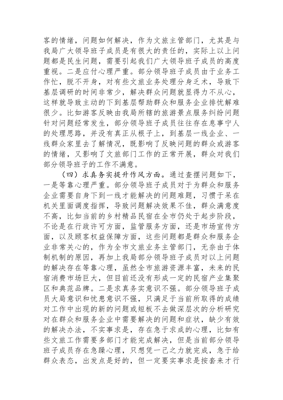 市文化和旅游局领导班子党性检视剖析材料_第3页