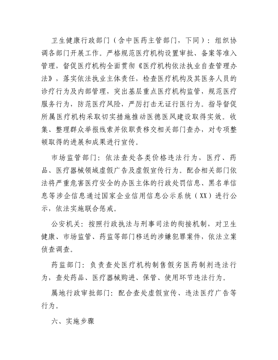 医疗卫生行业市场秩序专项整顿行动方案_第3页