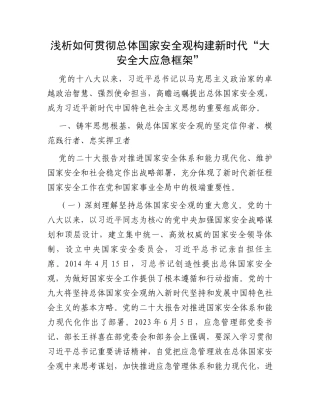 浅析如何贯彻总体国家安全观构建新时代