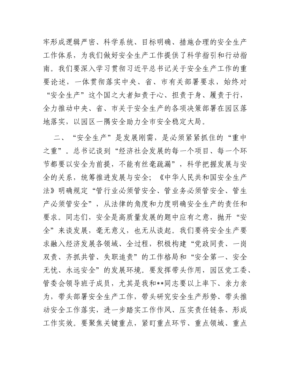 在园区党工委理论学习中心组学习会上关于安全生产工作的研讨发言_第2页