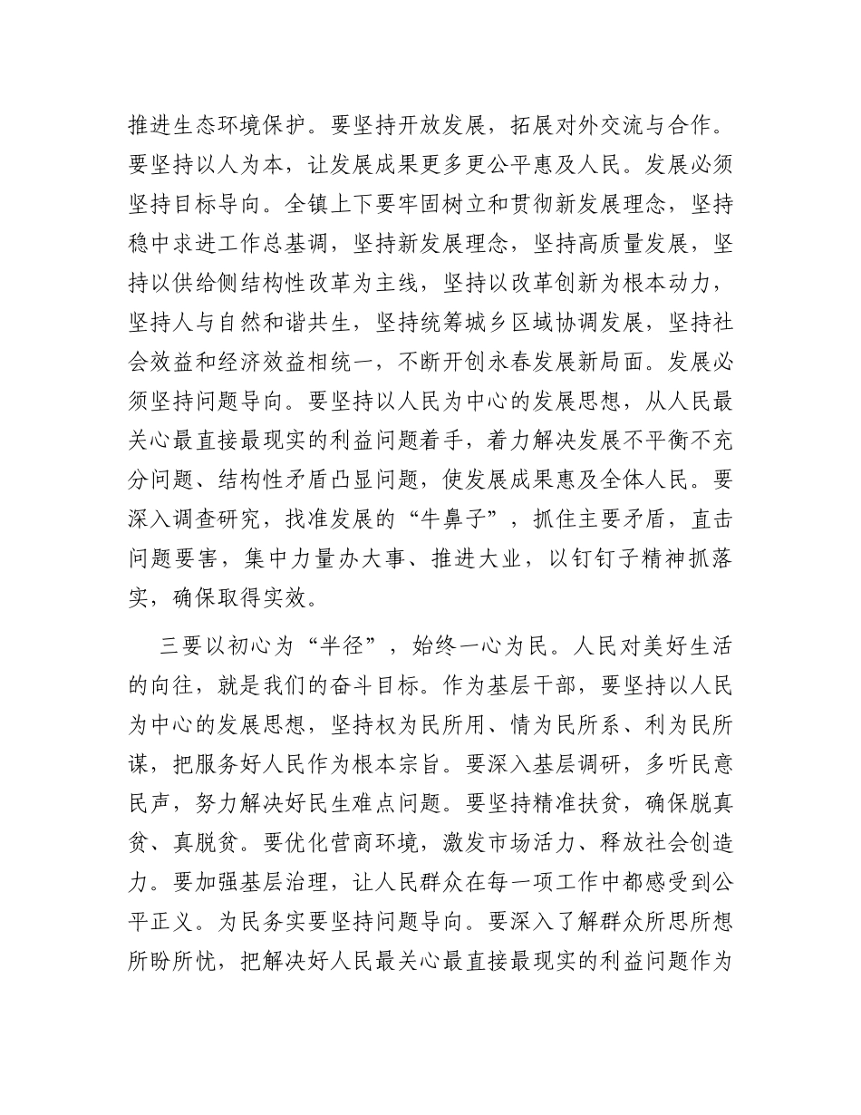 镇党委书记在学习贯彻2023年主题教育读书班上的研讨发言_第3页