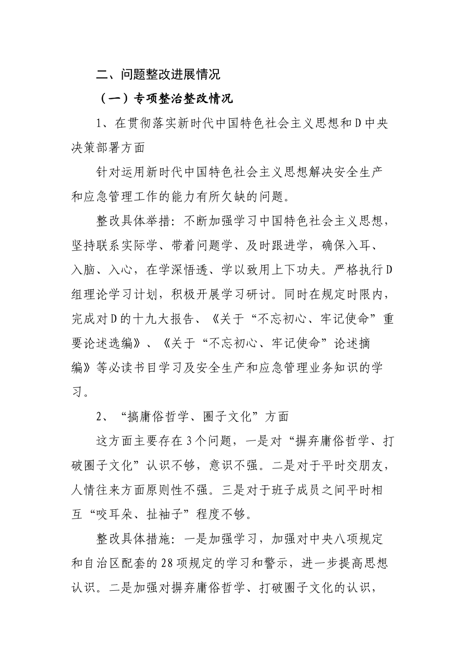 主题教育整改落实和专项整治工作情况报告_第2页