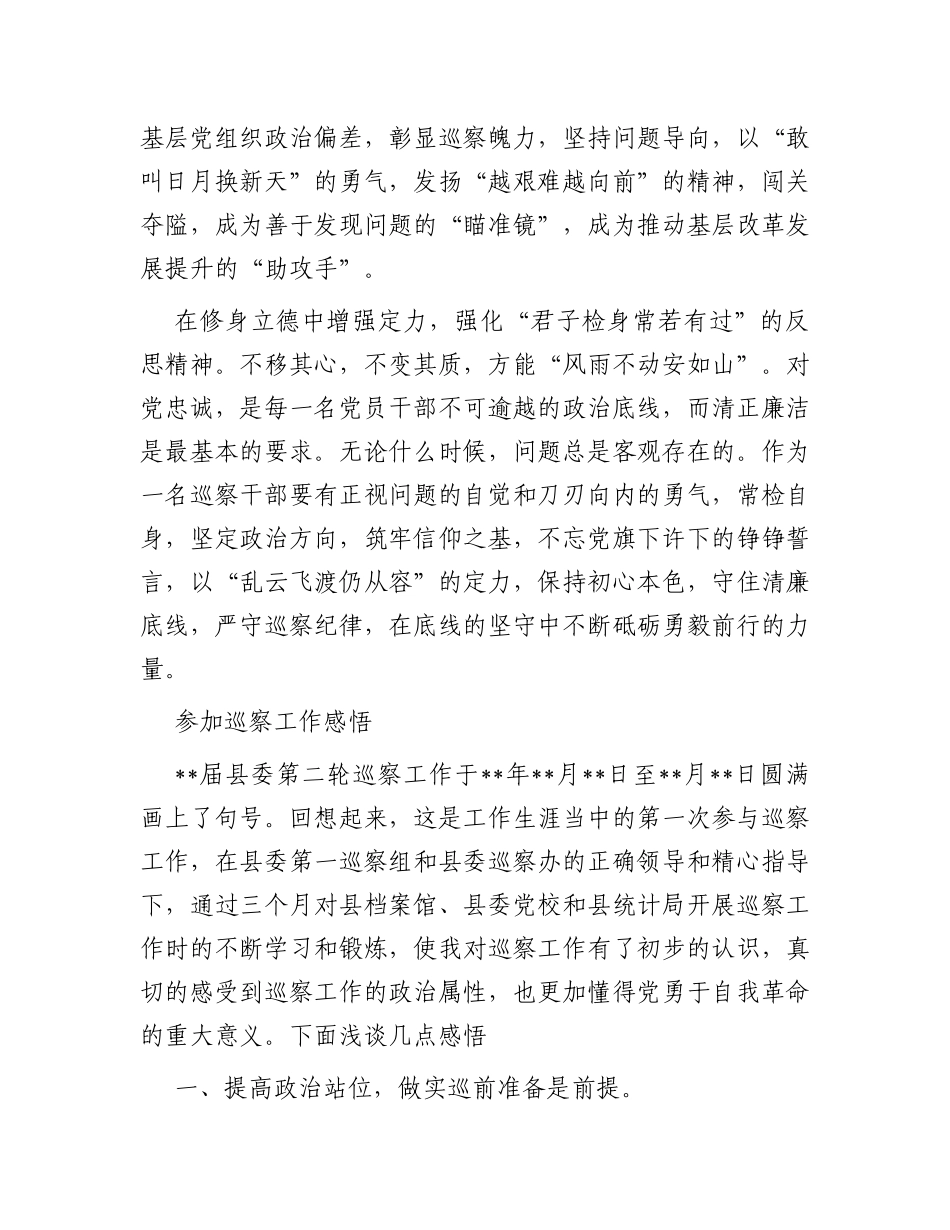 参加巡察工作感悟（3篇）_第2页