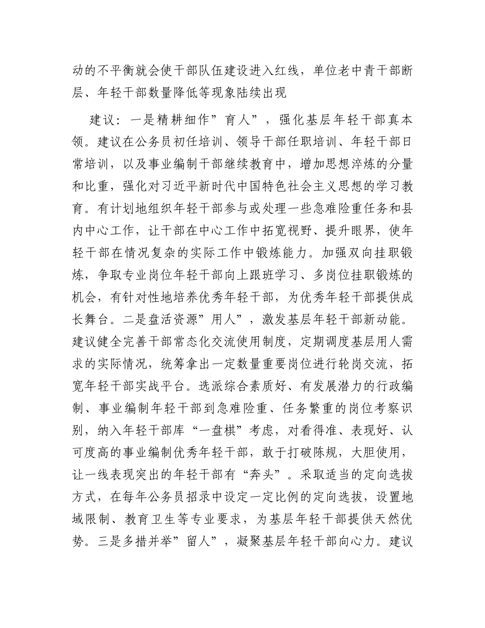 关于基层年轻干部队伍建设存在问题及建议_第2页