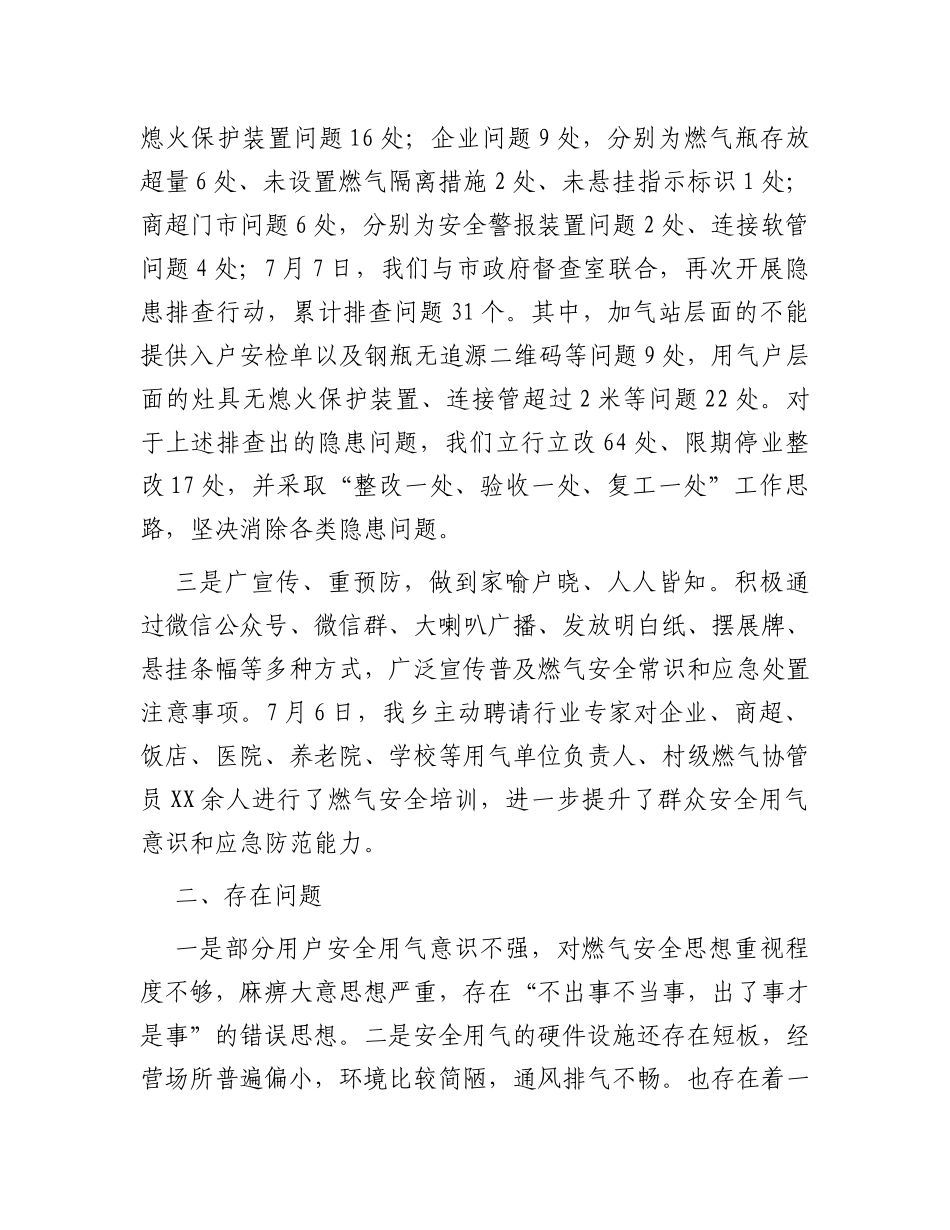 关于燃气安全专项隐患排查整治工作的汇报_第2页