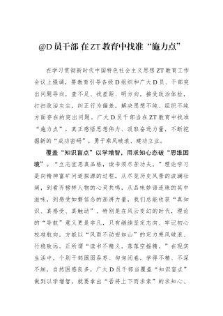 @党员干部 在主题教育中找准“施力点”