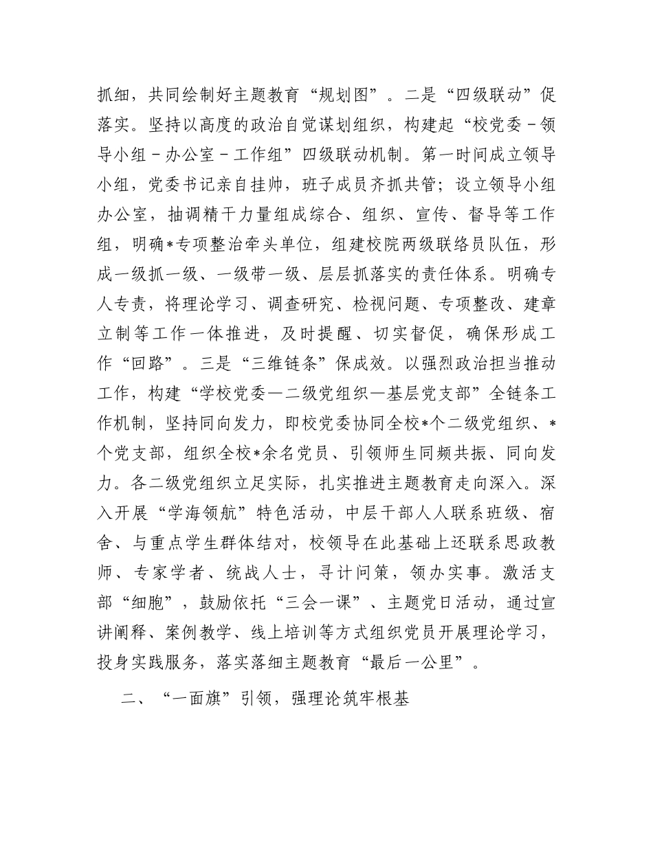 学校关于第二批主题教育进展情况汇报_第2页