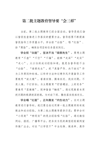 第二批主题教育督导要“会三样”