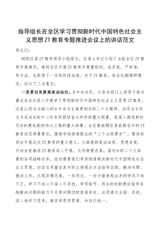 2023年主题教育推进会议上的讲话