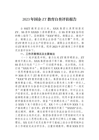 2023年国企主题教育自查评估报告