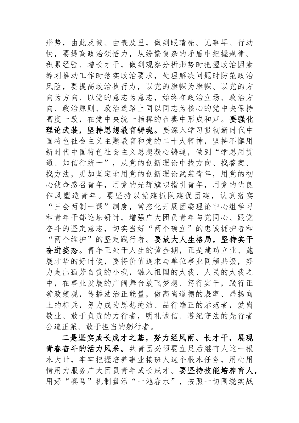 党委书记在团员大会上的讲话_第2页