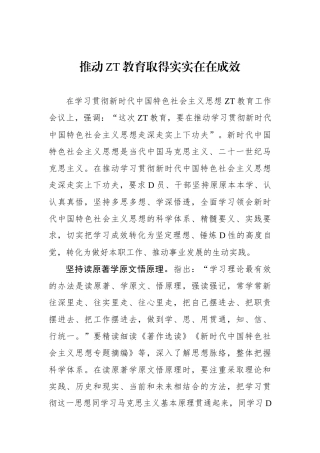 推动主题教育取得实实在在成效