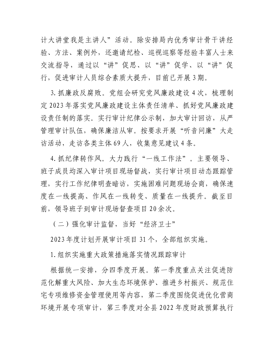 县审计局2023年工作总结及2024年工作计划_第2页