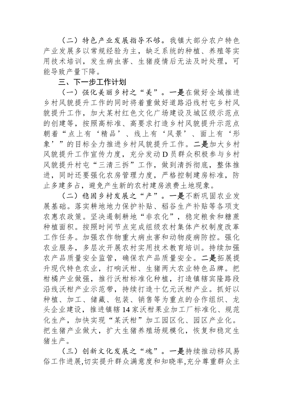 乡镇开展乡村振兴工作总结_第3页