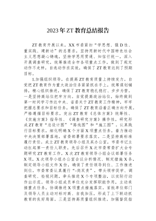 2023年主题教育总结报告