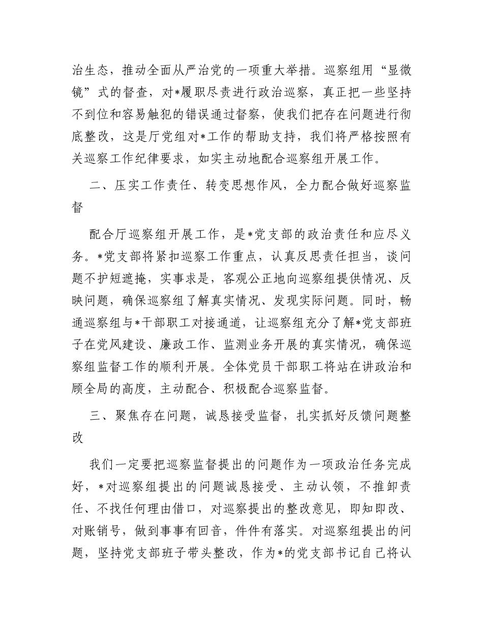 被巡察单位领导在巡察工作上的表态发言_第2页