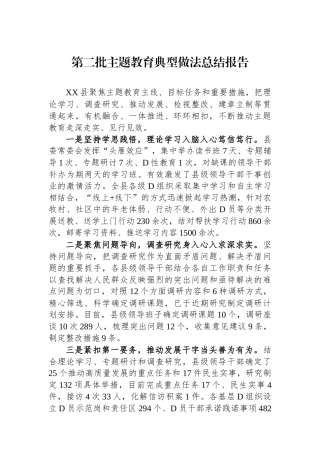 第二批主题教育典型做法总结报告