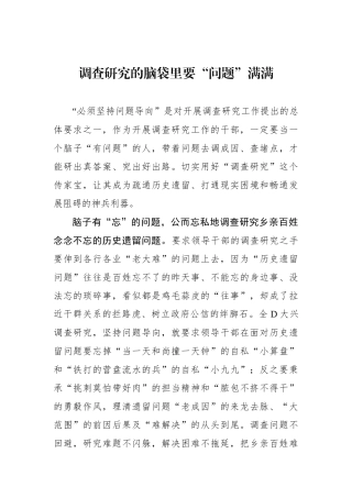 调查研究的脑袋里要“问题”满满