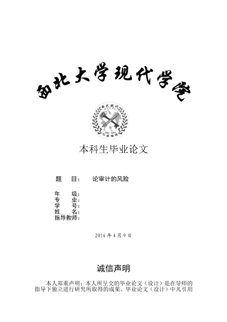 论企业审计的风险及其对策