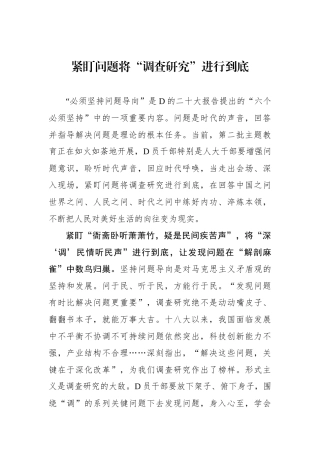 紧盯问题将“调查研究”进行到底