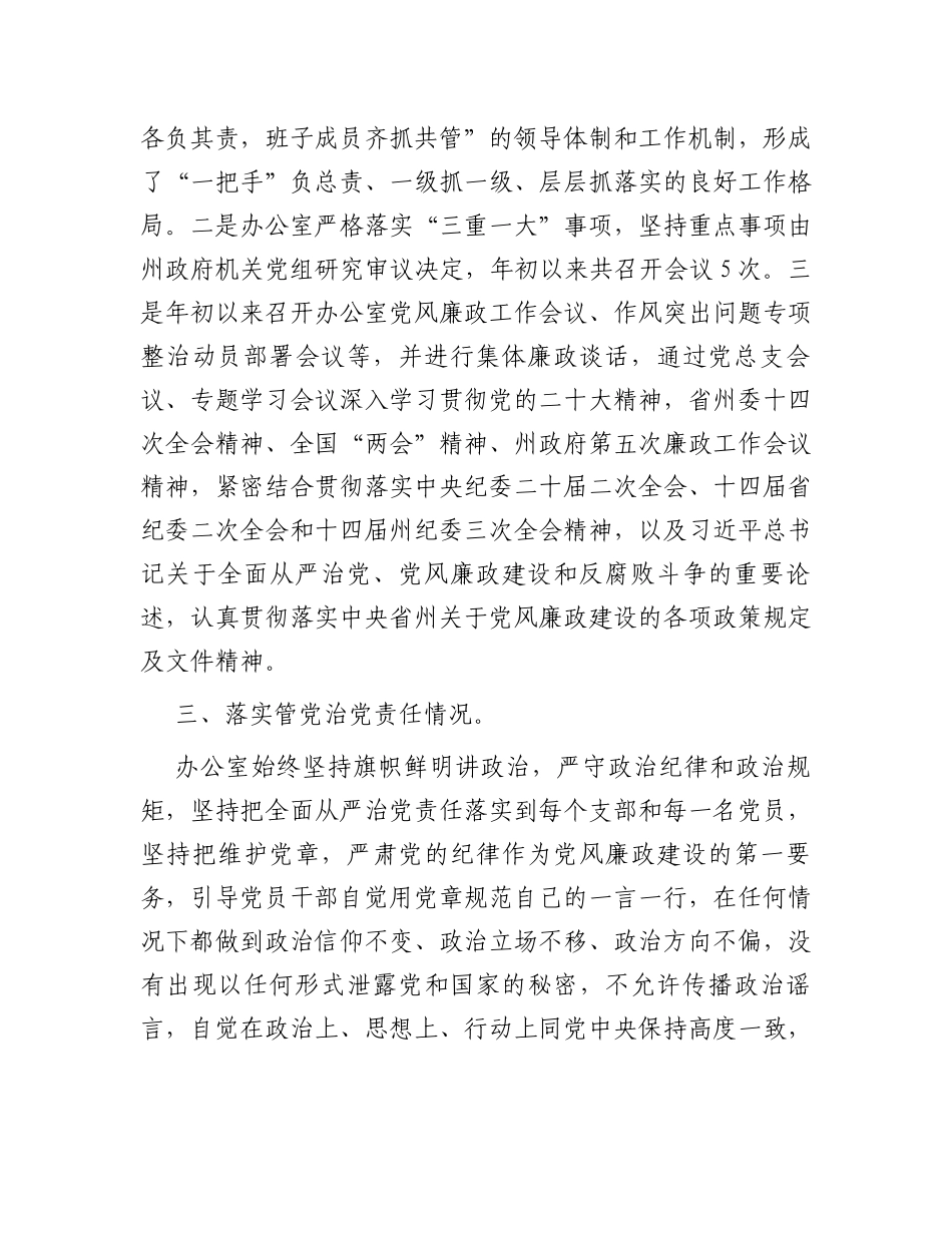 州人民政府办公室关于落实党风廉政建设工作情况的报告_第2页
