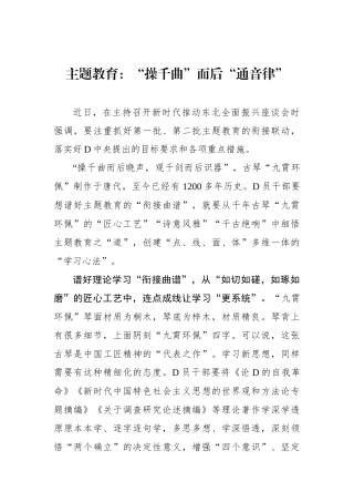 主题教育：“操千曲”而后“通音律”