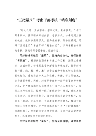 “三把量尺”考出干部考核“精准刻度”