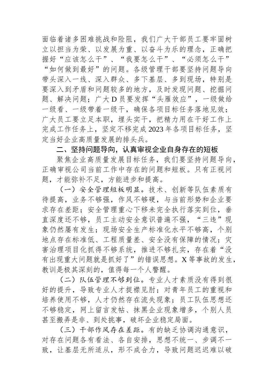 2023年度公司务虚会发言材料_第2页