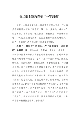 第二批主题教育要“一竿到底”
