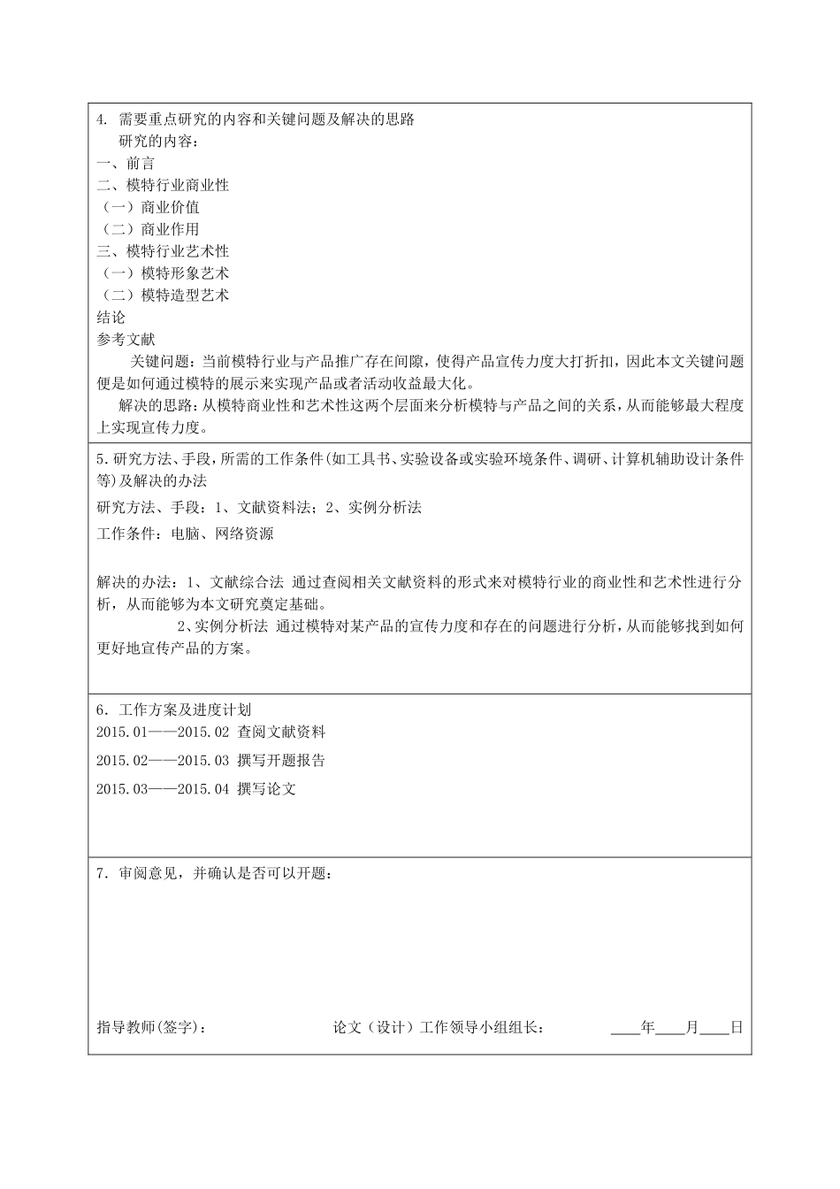 模特行业的商业性和艺术性+开题报告_第2页