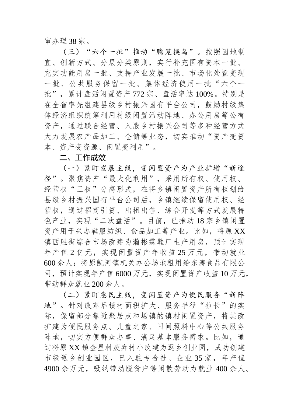 闲置资产处置典型经验材料：下好闲置资产盘活棋 巧变“包袱”为“财富”_第2页