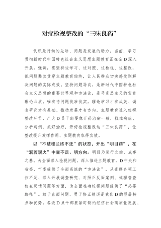 对症检视整改的“三味良药”