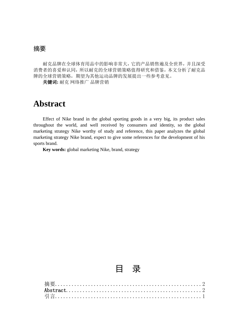 耐克中国市场网络推广策略研究_第1页