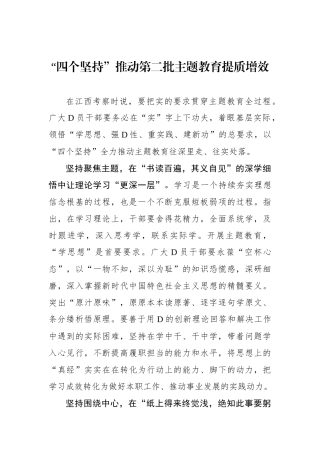 “四个坚持”推动第二批主题教育提质增效
