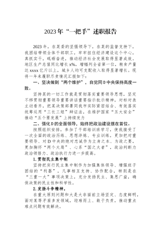 2023年“一把手”述职报告