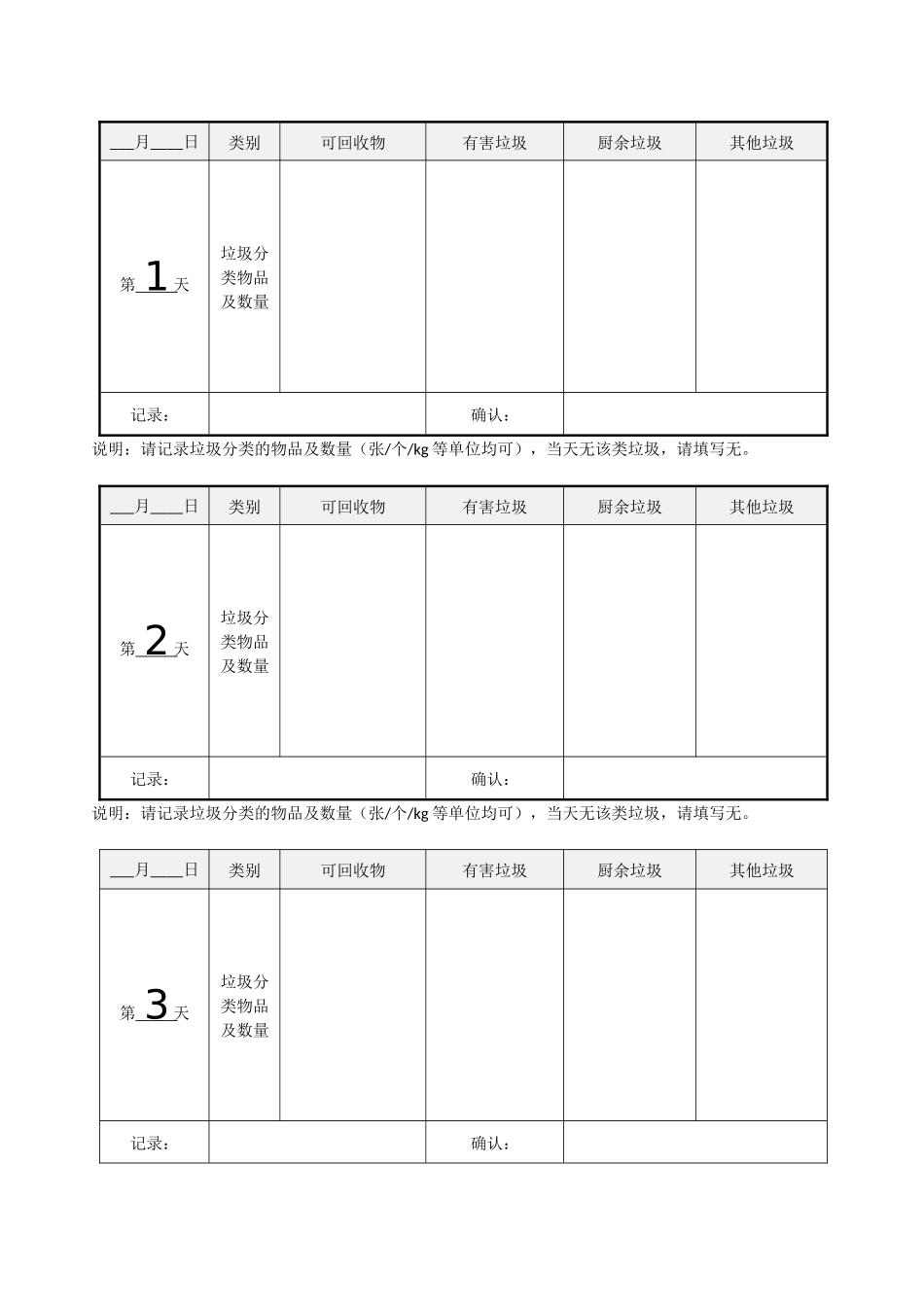 《垃圾分类投放21天习惯养成》记录卡_第2页