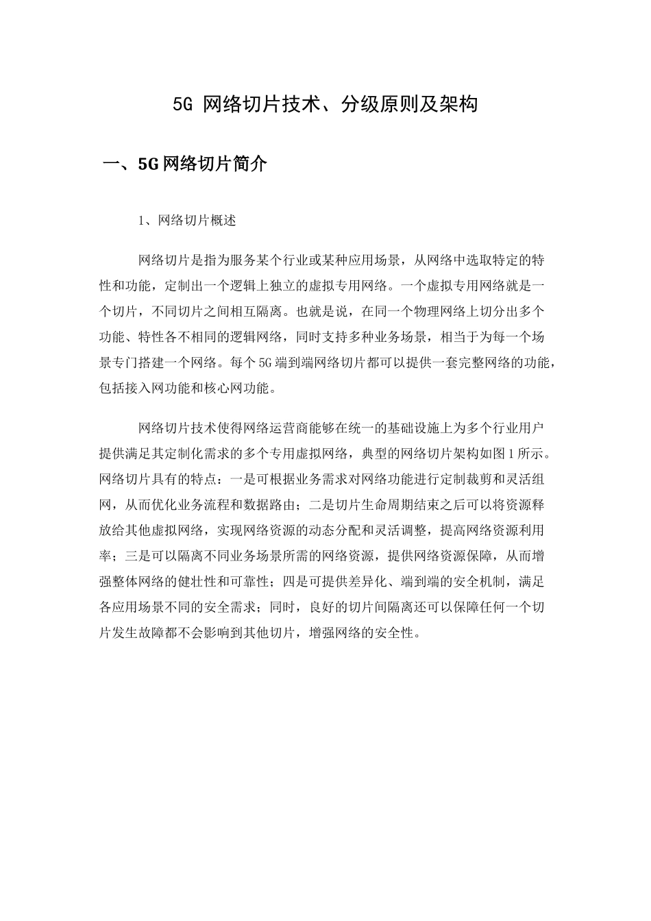 5G 网络切片技术、分级原则及架构_第1页