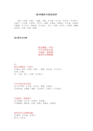 28种毒性中药、42种保护药材、101种药食两用品种