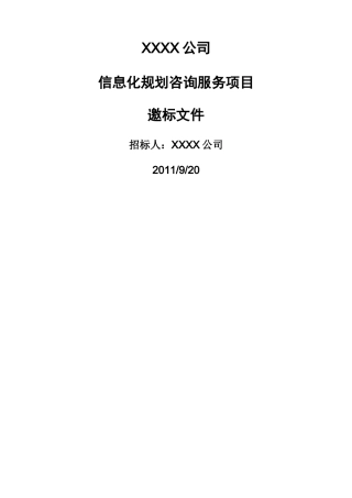 IT规划咨询项目邀标文件模板
