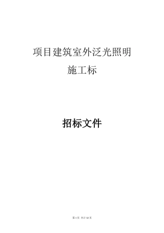 大厦照明施工标招标文件律师审核版