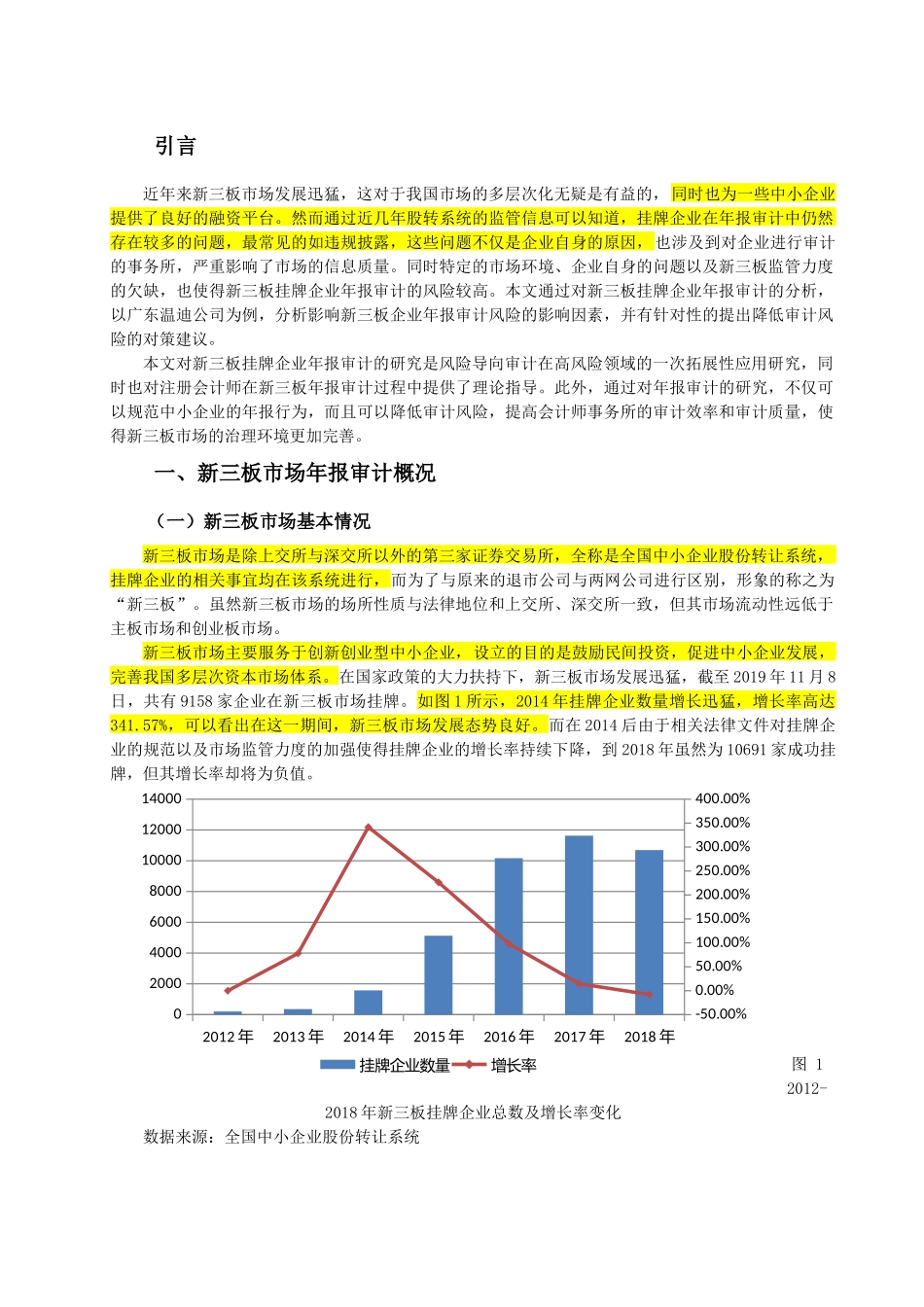 新三板挂牌企业年报审计风险应对研究——以广东温迪公司为例_第1页