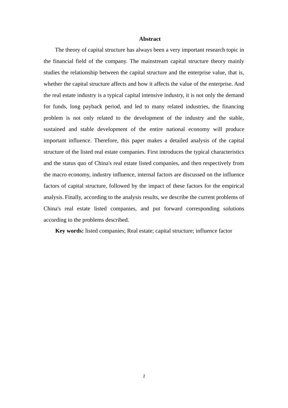 上市公司资本结构影响因素——以房地产企业为例_第2页