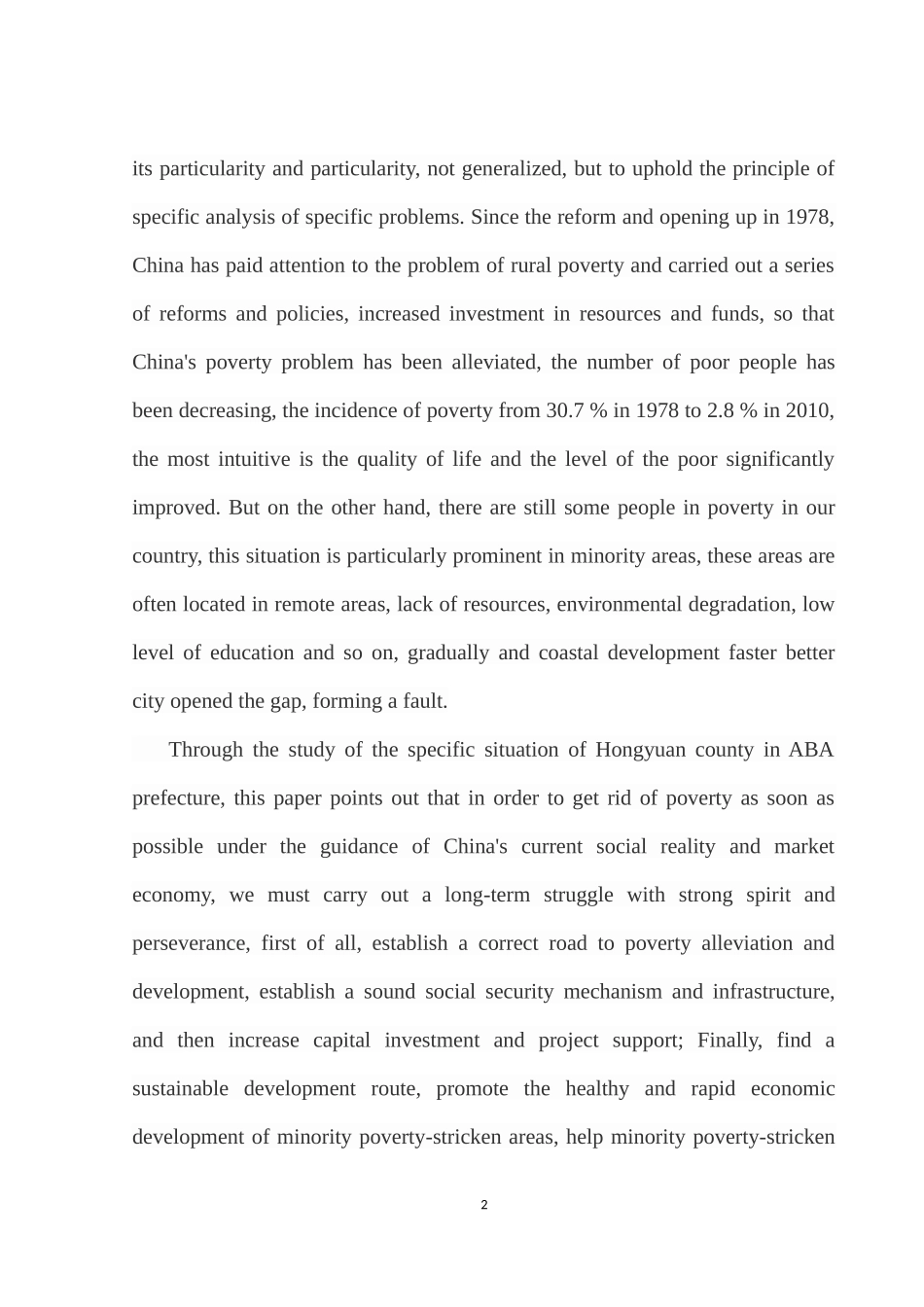 少数民族贫困地区扶贫现状 阿坝州红原县为列正文_第2页