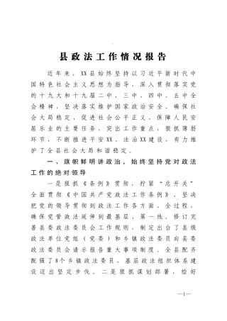 2020年度县政法工作情况报告