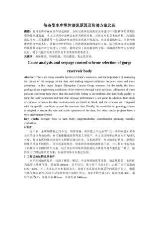 峡谷型水库坝体渗流原因及防渗方案比选
