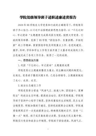 高校领导班子述职述廉述责报告