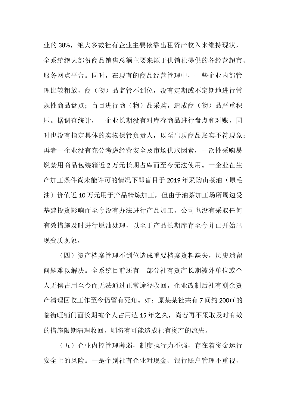 供销社监事会工作调研报告 社有企业重大风险分析及防范化解对策_第3页