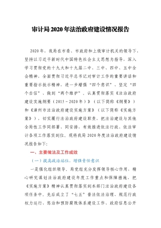 审计局2020年法治政府建设情况报告