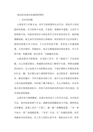 政法队伍政治忠诚剖析材料