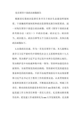 政治画像材料汇编（11篇）